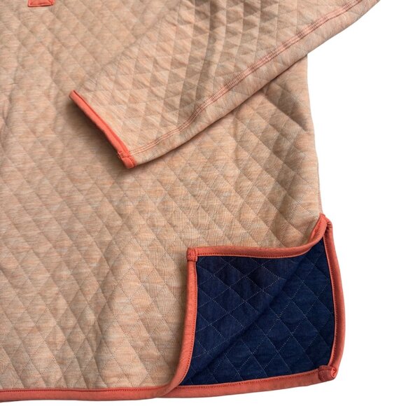 Marine Layer Womens Quilted Snap Pullover Jacket X-Large Peach & Navy nwot - Picture 6 of 12